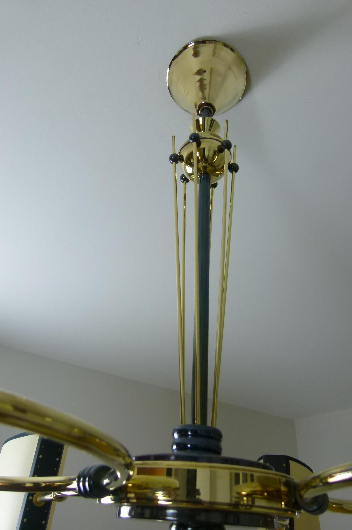 1950s Circular Six Lighted Arms Chandelier by Maison Lunel 9