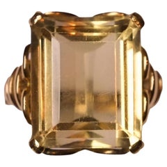 1950s Citrine Quartz Cocktail Ring Vintage 1950s Citrine Quartz Cocktail Ring