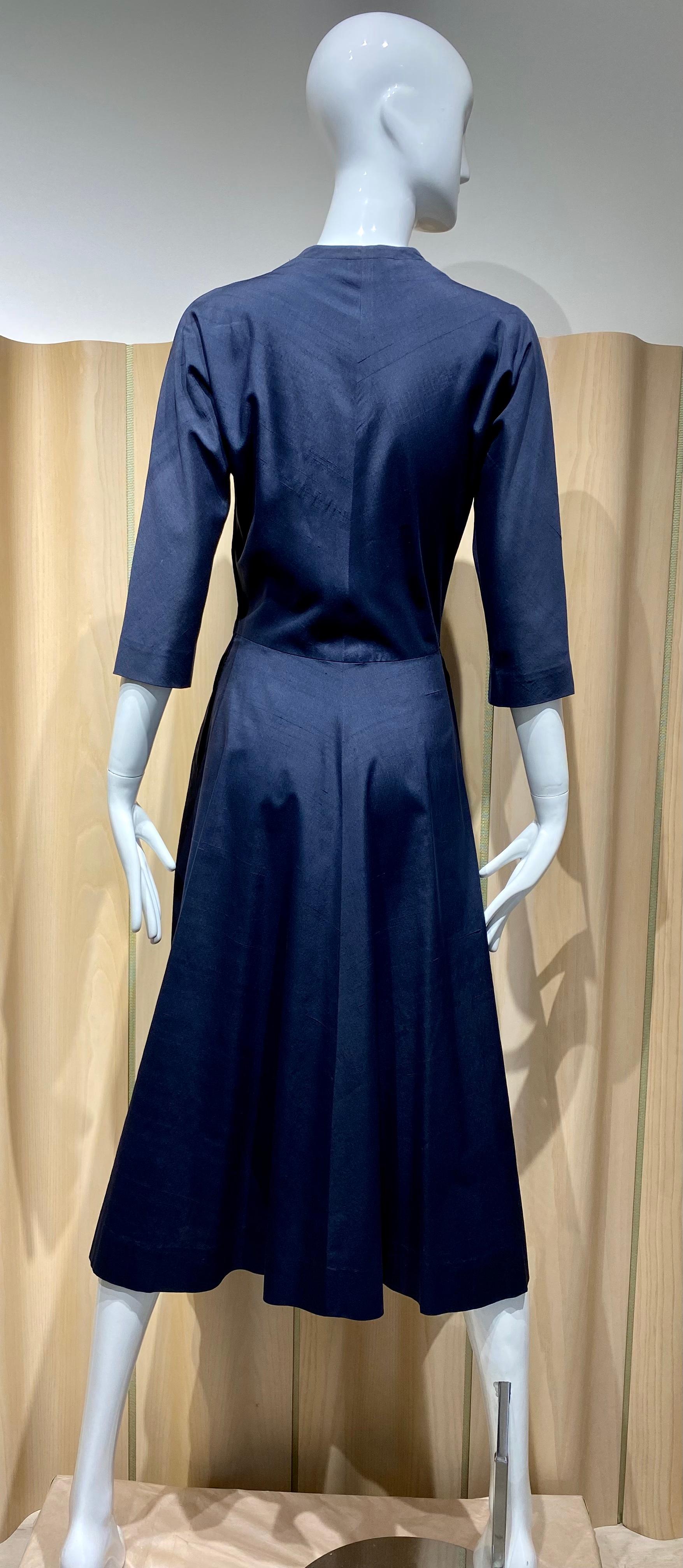 1950s Claire Mccardell Black Silk Cocktail  dress 4