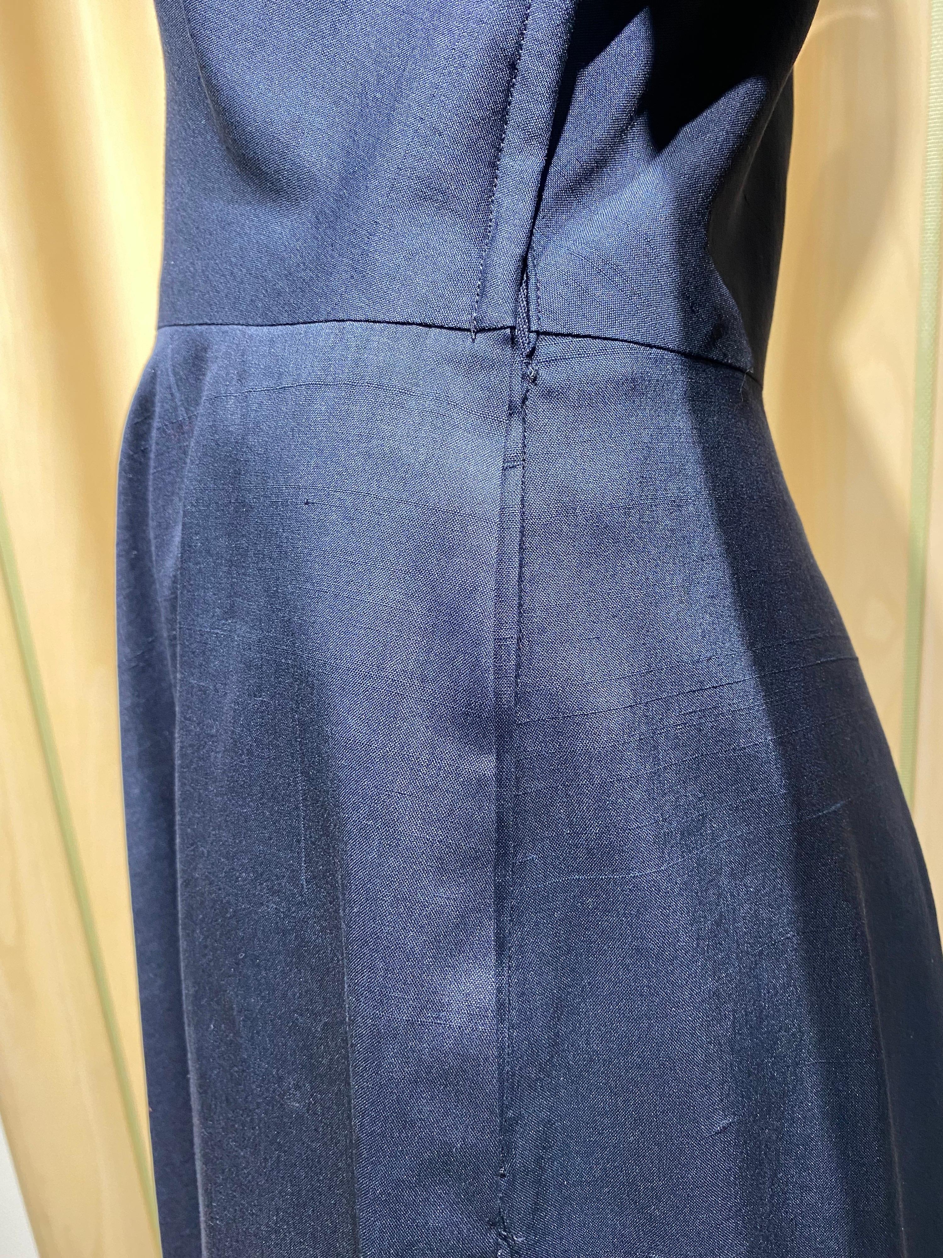 Women's 1950s Claire McCardell Blue Silk Dress For Sale