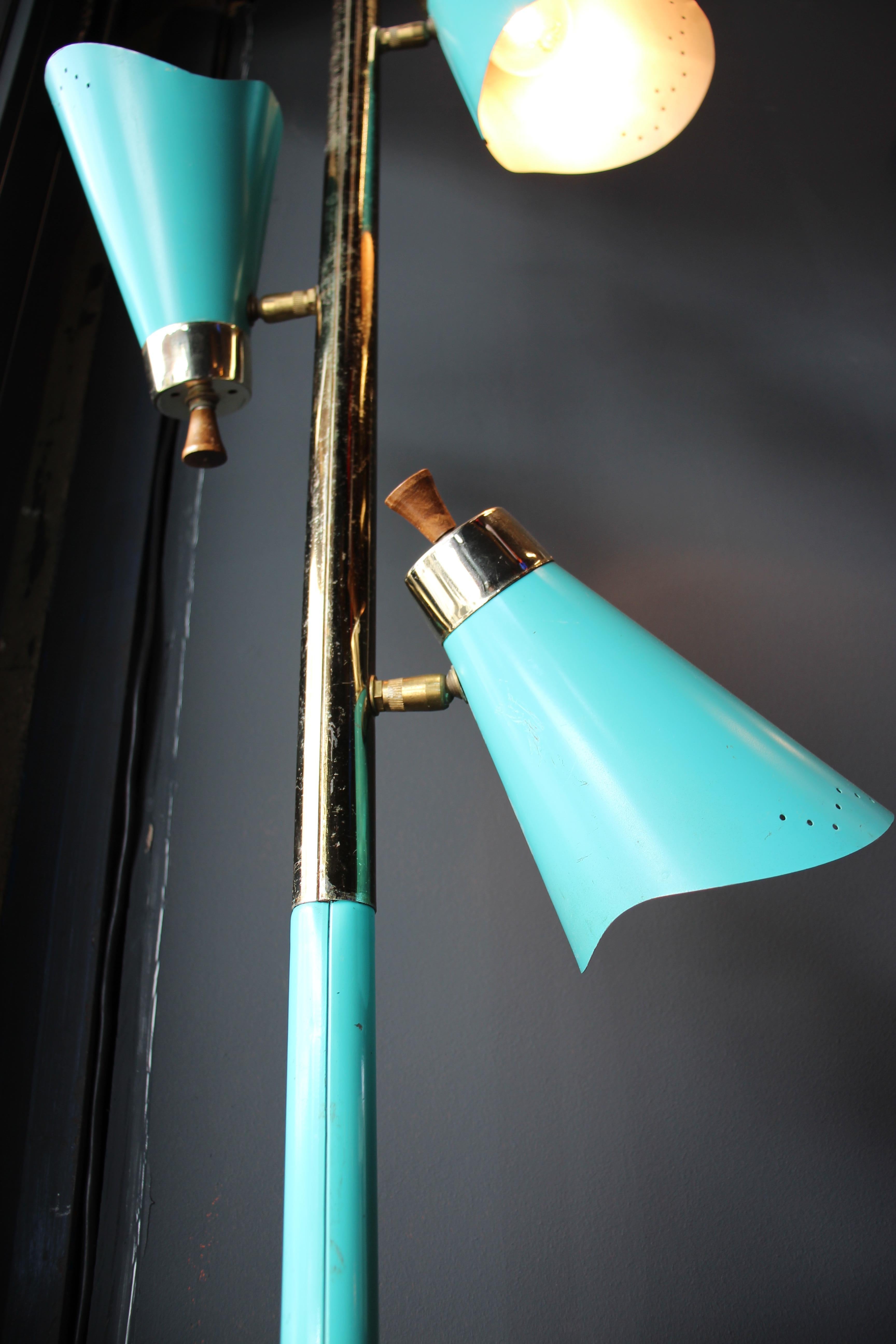 Turquoise Mid-century Clamp Light by Lightoiler, USA 2