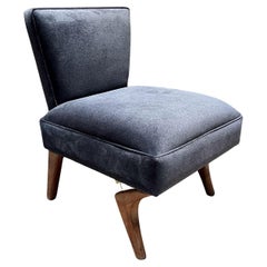 Clara Porset Style Gray Slipper Chair Mexican Modernism 1950s