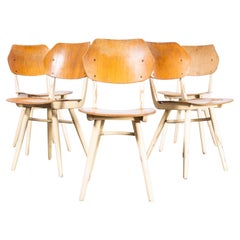 1950
s Classic Bentwood Painted Shield Dining Chair By Ton - Set Of Five
