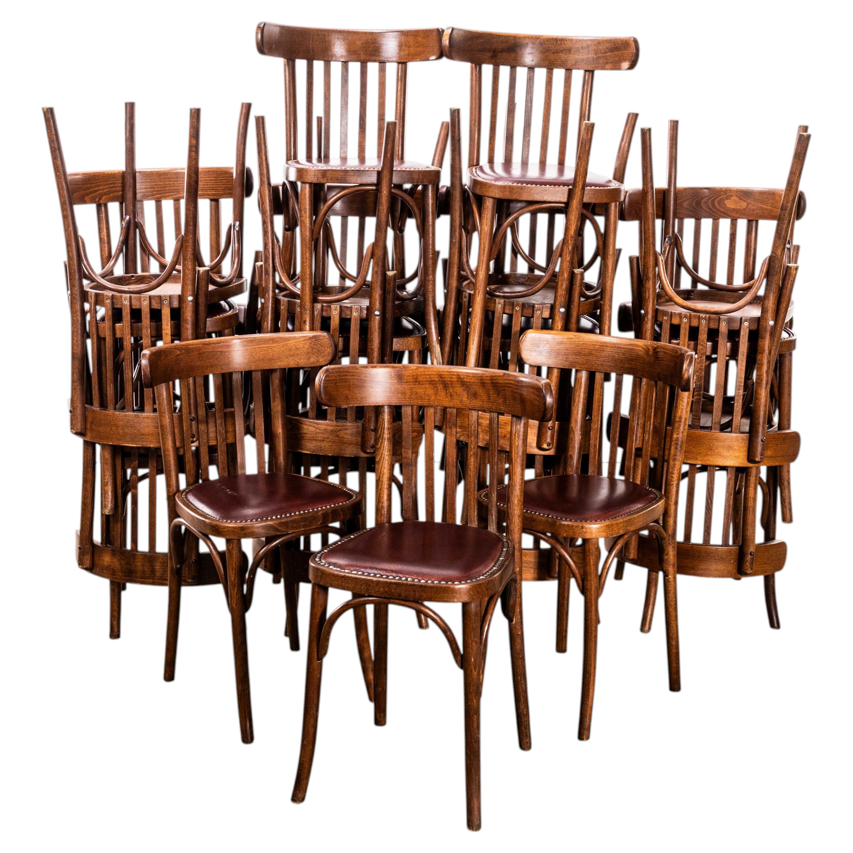 1950’s Classic Bistro Red Upholstered Dining Chairs