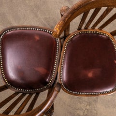 1950’s Classic Bistro Red Upholstered Dining Chairs - Pair