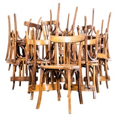 Chaises de salle à manger bistro classique en bentwood à bords carrés des années 1950