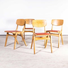 1950's Classic British Upholstered Diner Chair, Set of Four