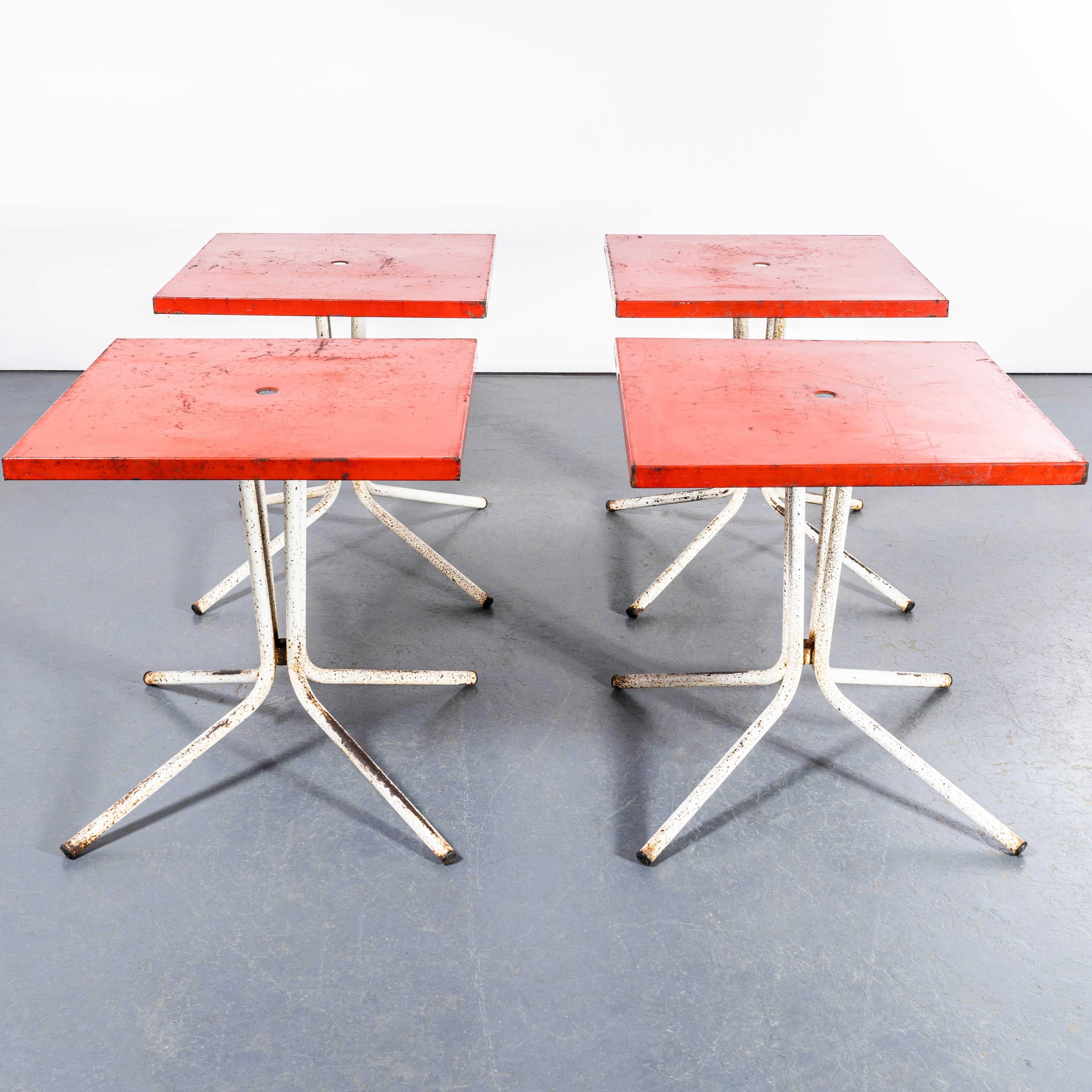 1950's Classic Café Outdoor Metal Tables - Tubular Bases In Good Condition In Hook, Hampshire