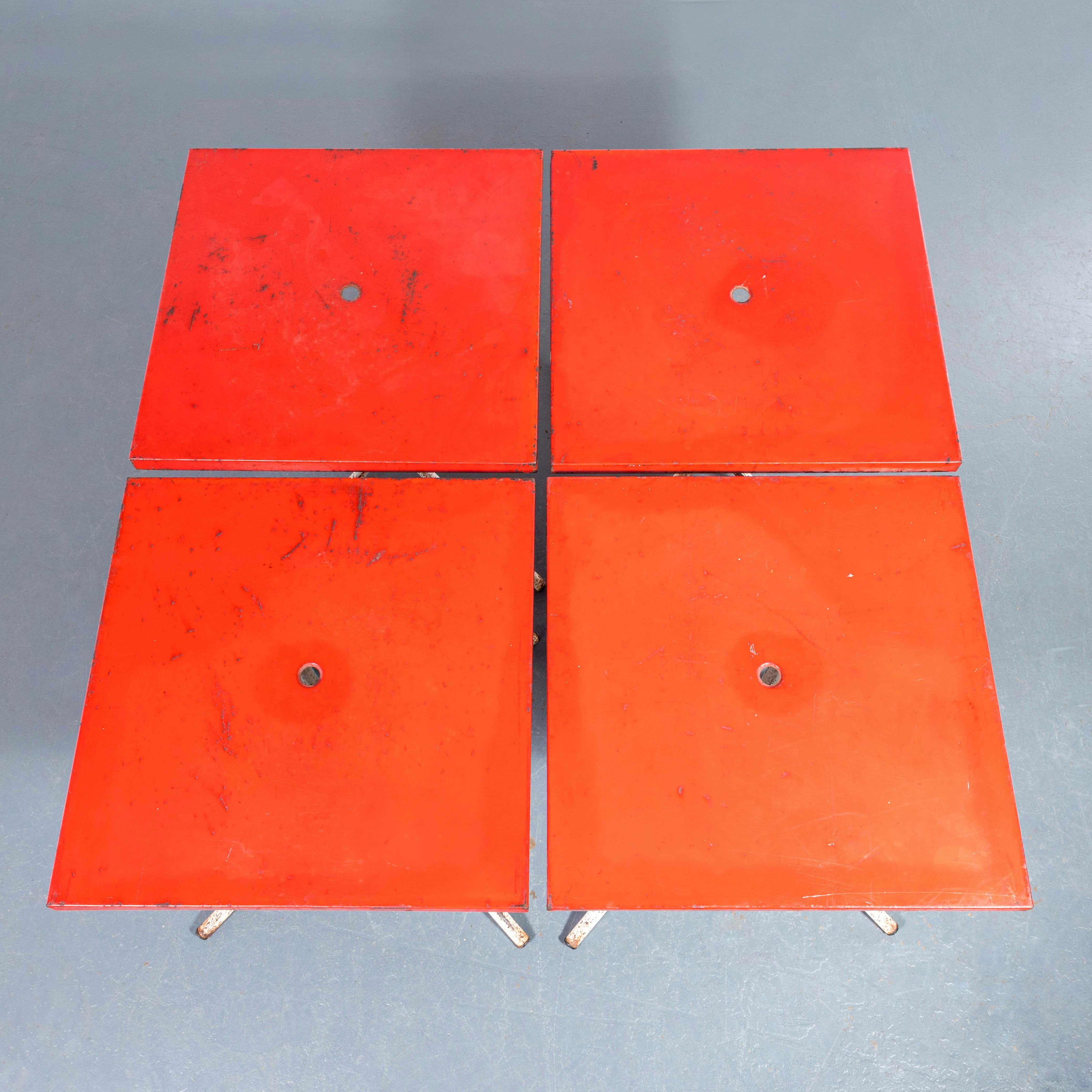 Steel 1950's Classic Café Outdoor Metal Tables - Tubular Bases