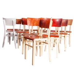 1950s Classic Elegant Bentwood Painted Dining Chair by Thon, Set of Twelve