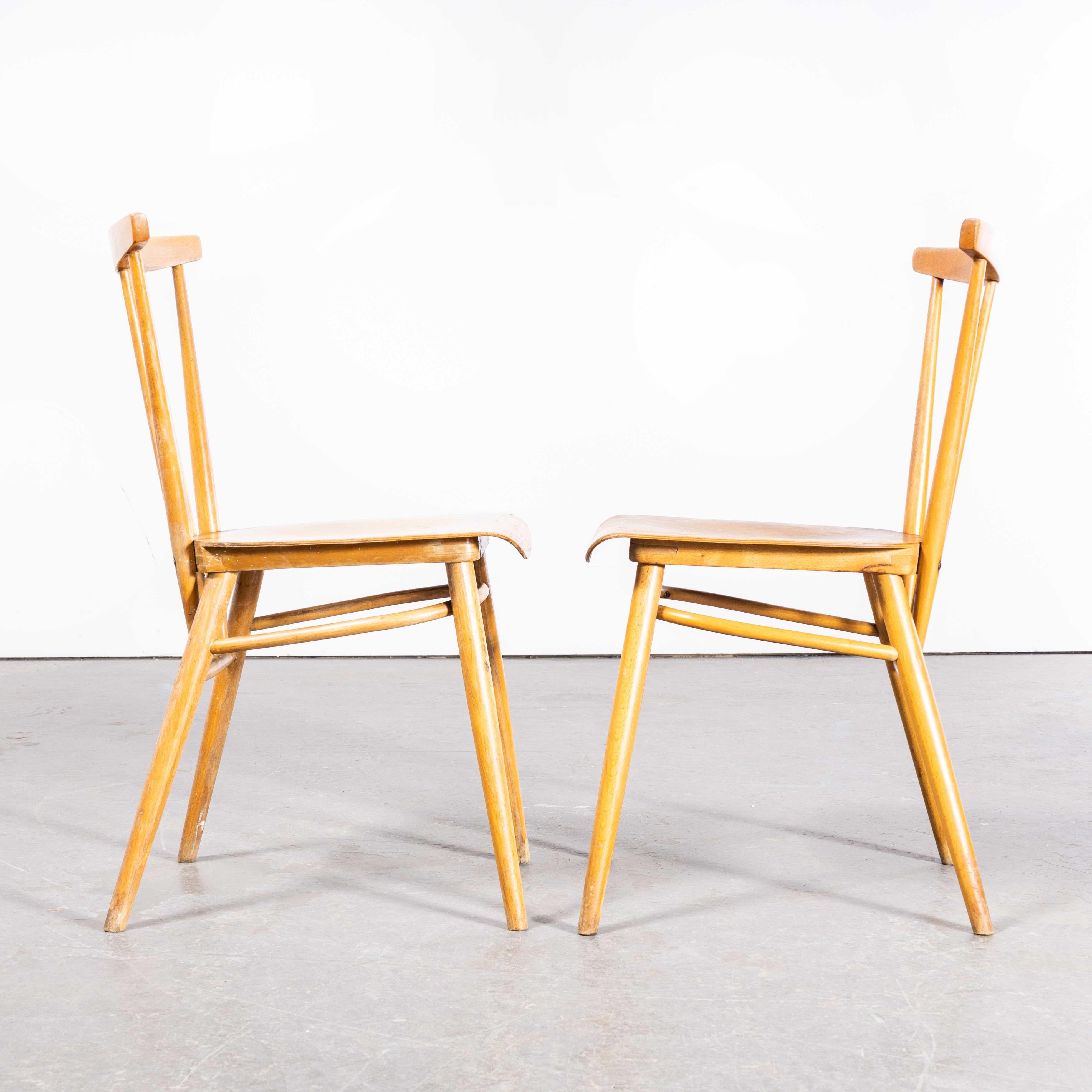 1950s Classic Elegant Stickback Dining Chairs by Ton - Pair For Sale 5