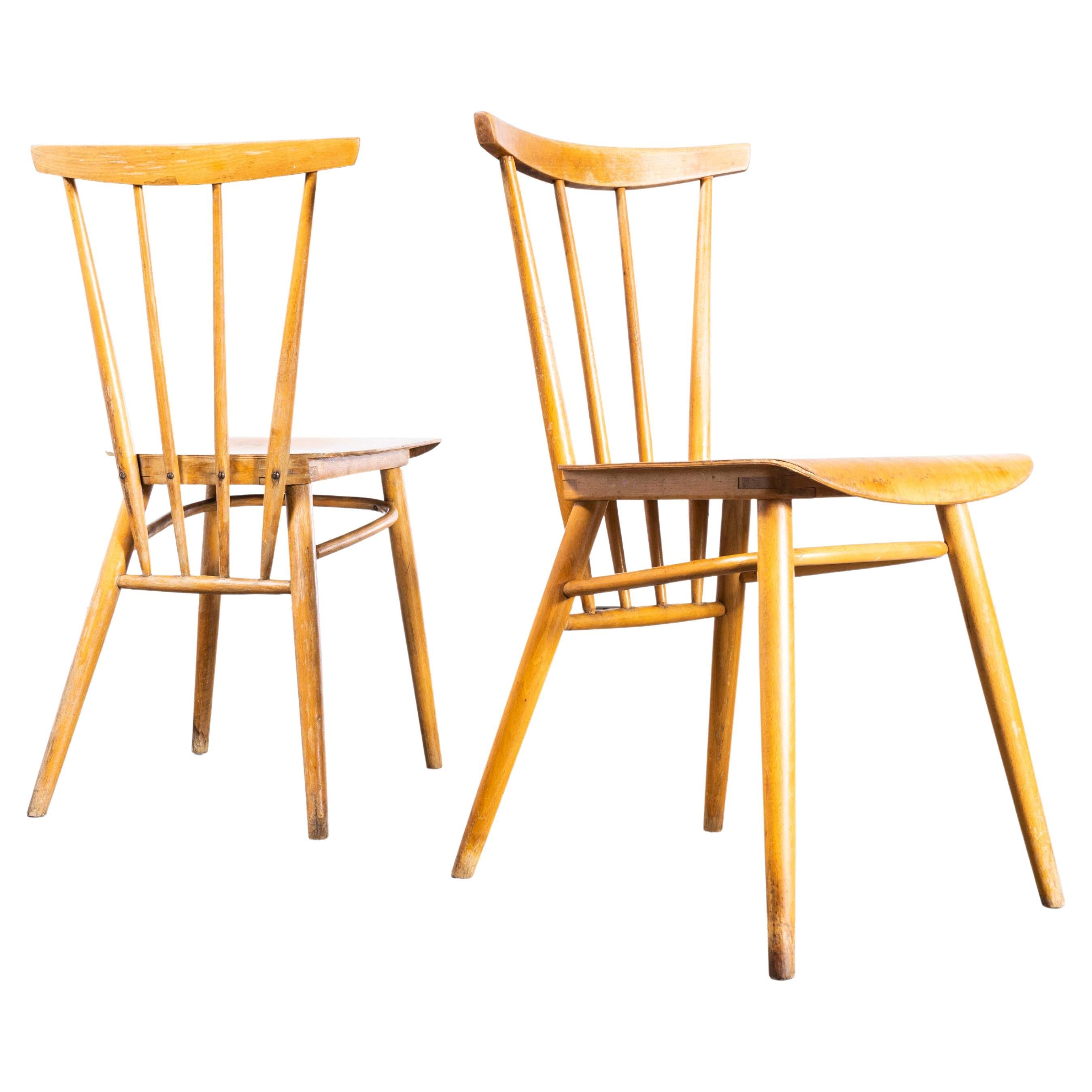 1950s Classic Elegant Stickback Dining Chairs by Ton - Pair For Sale