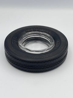 1950's Classic Mid-Century General Tire Advertising Glass and Rubber Ashtray