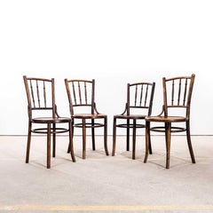 1950’s Classic Spindle Bentwood Dining Chairs – Mundus – Set Of Four
