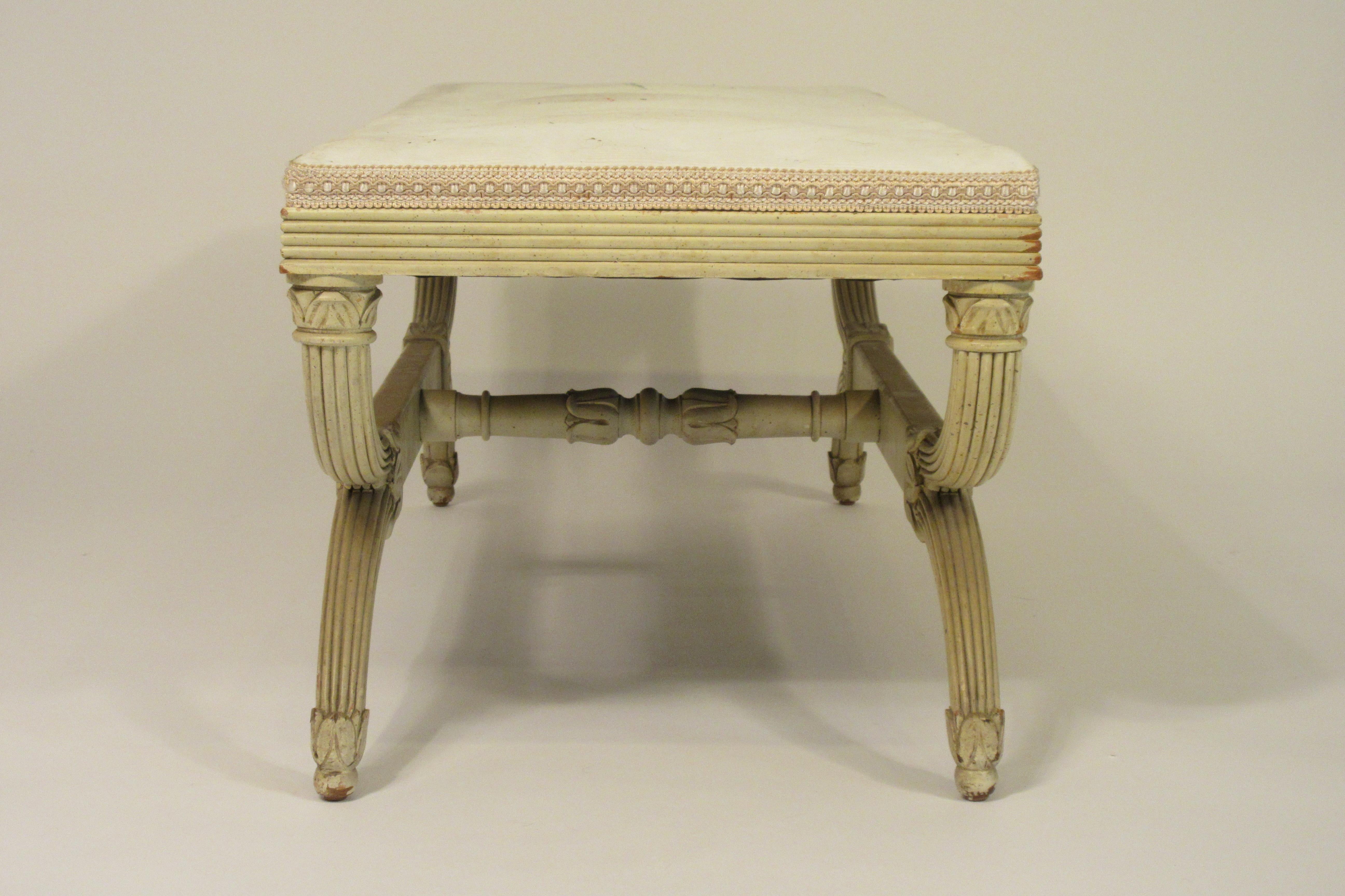 1950s Classical Carved Wood Bench 6