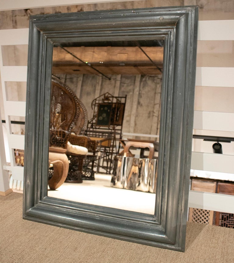 1950s Classical German Mirror w/ Lead Frame For Sale at 1stDibs