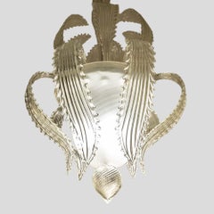 Lámpara farol de diseño italiano de cristal soplado de los años 50 de Seguso Vetri d'Arte