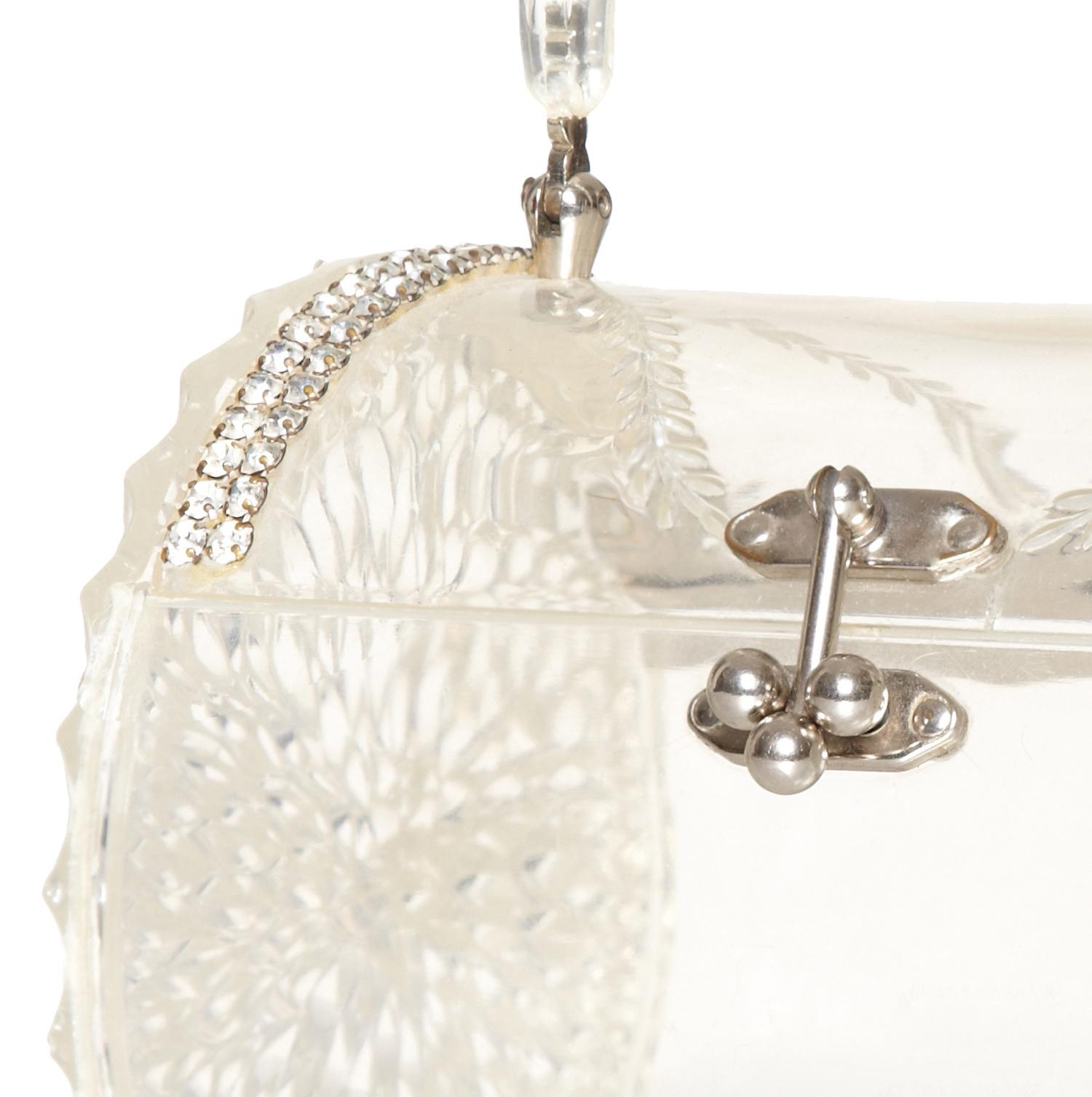 clear purse with rhinestones