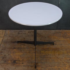 1950s Clifford Pascoe (Attrd.) Vitrolite Bistro Cafe Table Iron White Milk Glass