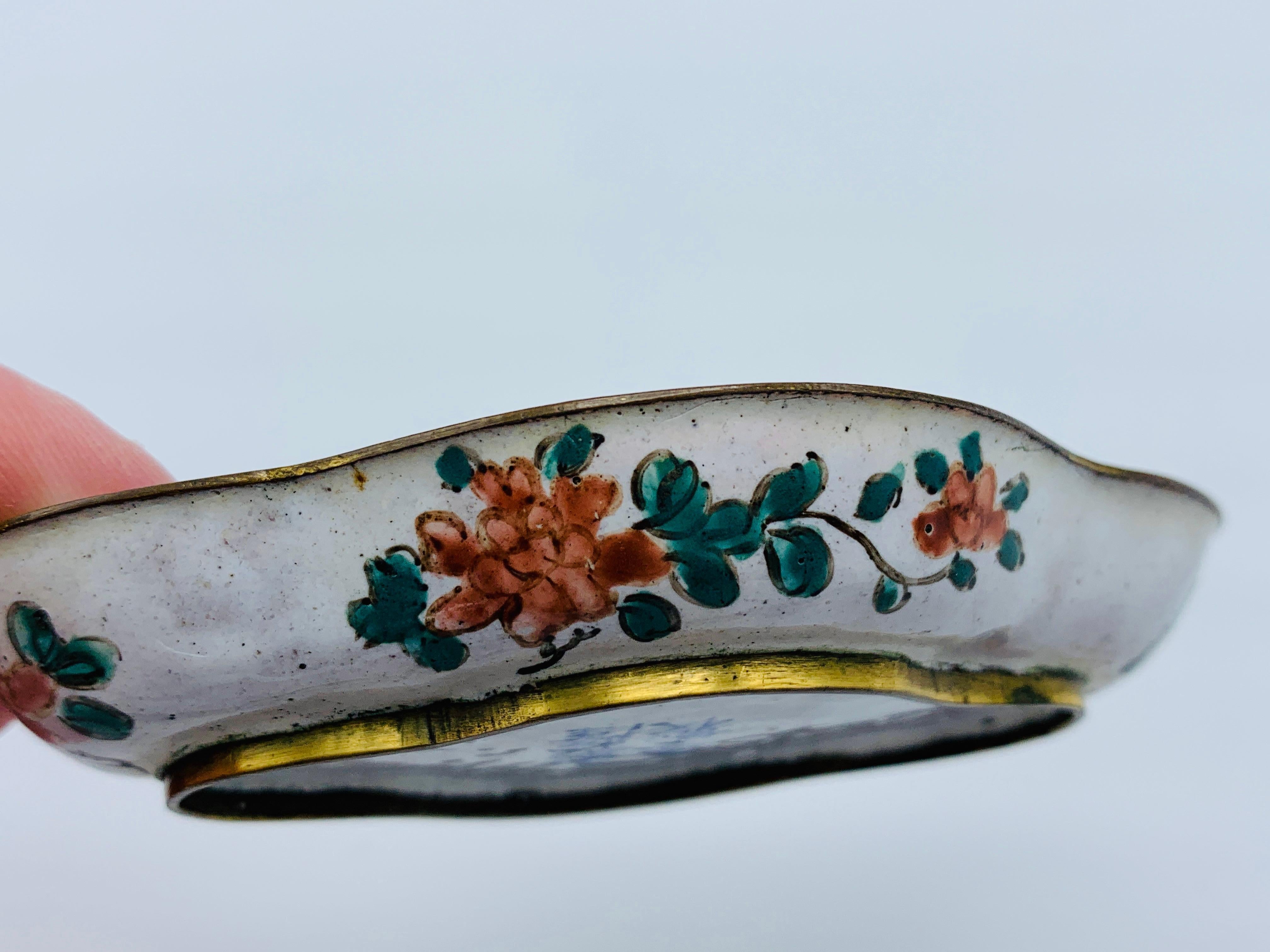 Enamel 1950s Cloisonné Scalloped Ring Dish For Sale