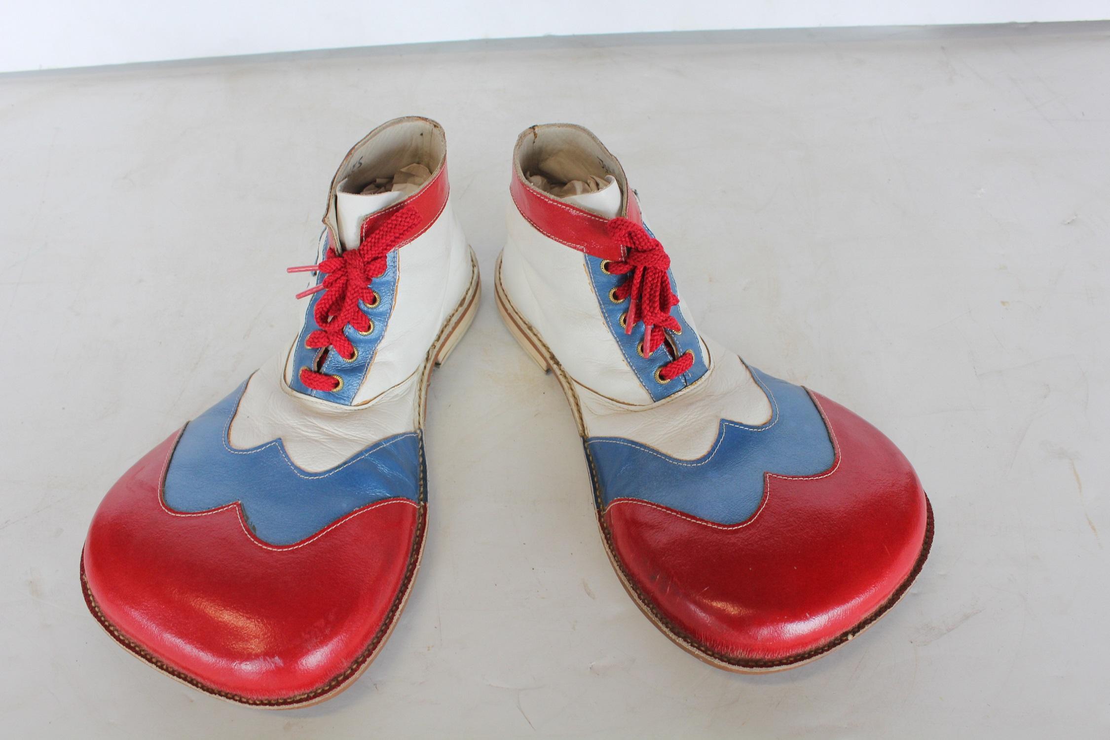 1950s clown leather shoes.