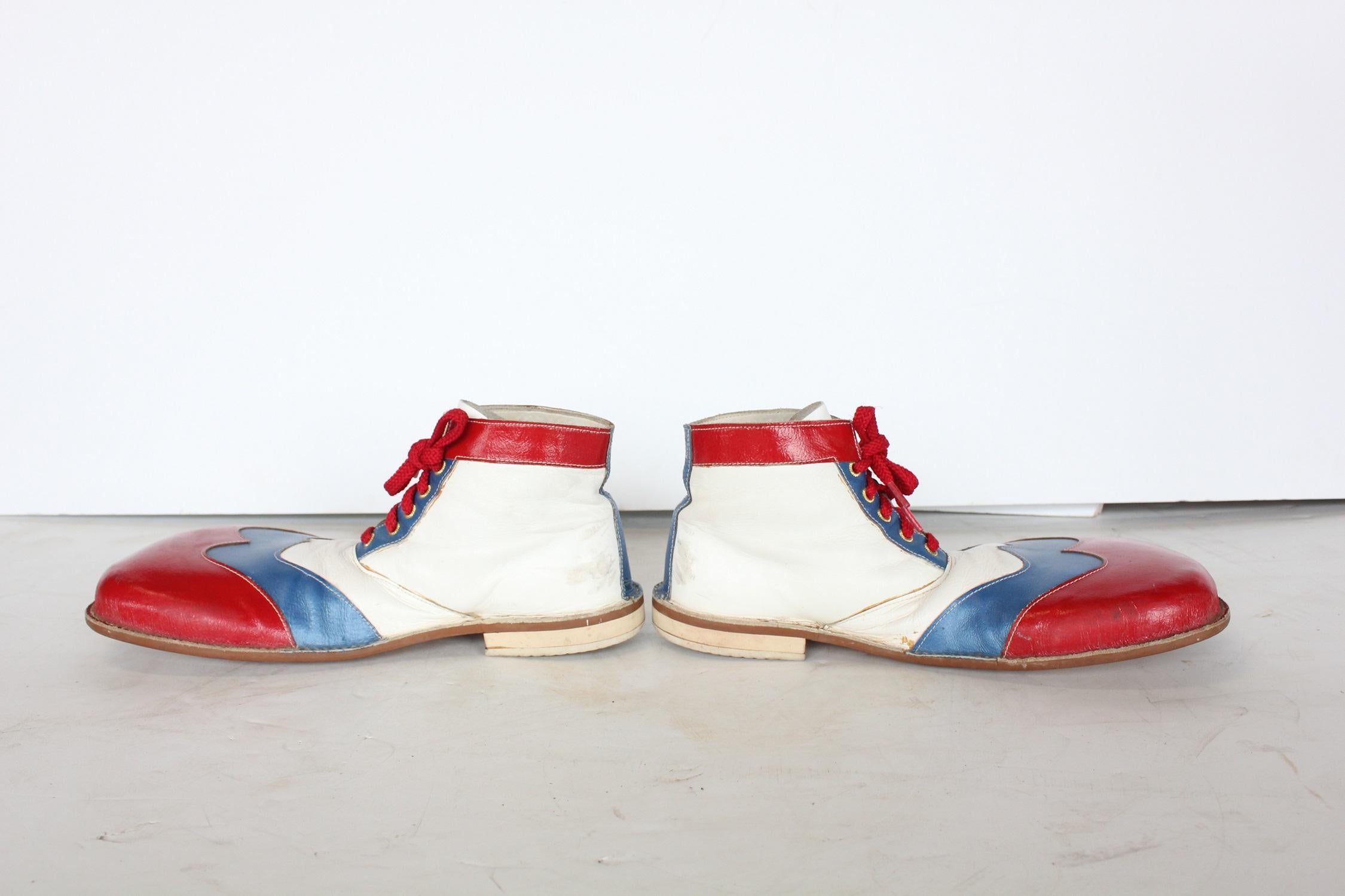 Folk Art 1950s Clown Leather Shoes