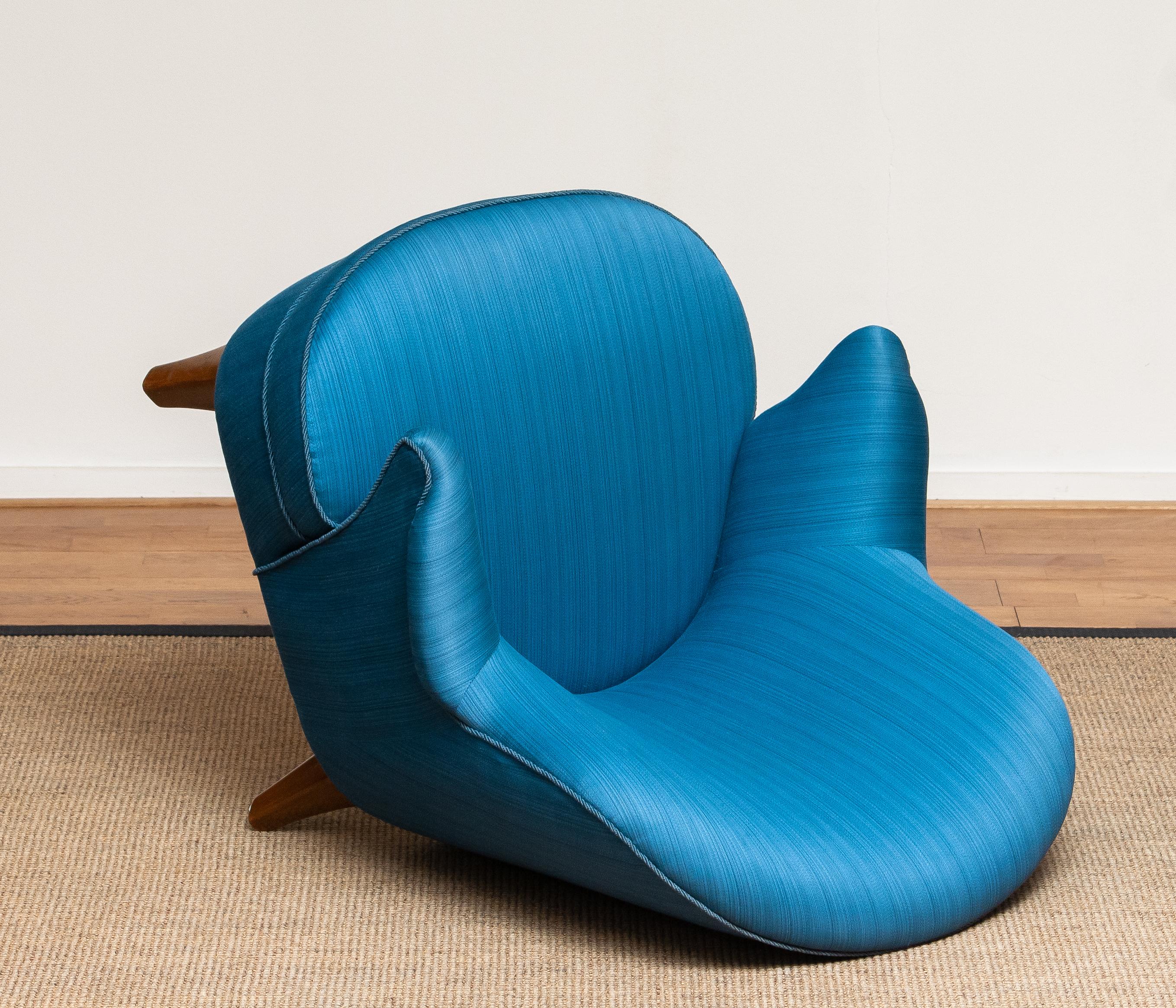 1950s Club / Lounge / Easy Chair in the Manner of Kurt Olsen in Petrol Fabric 7