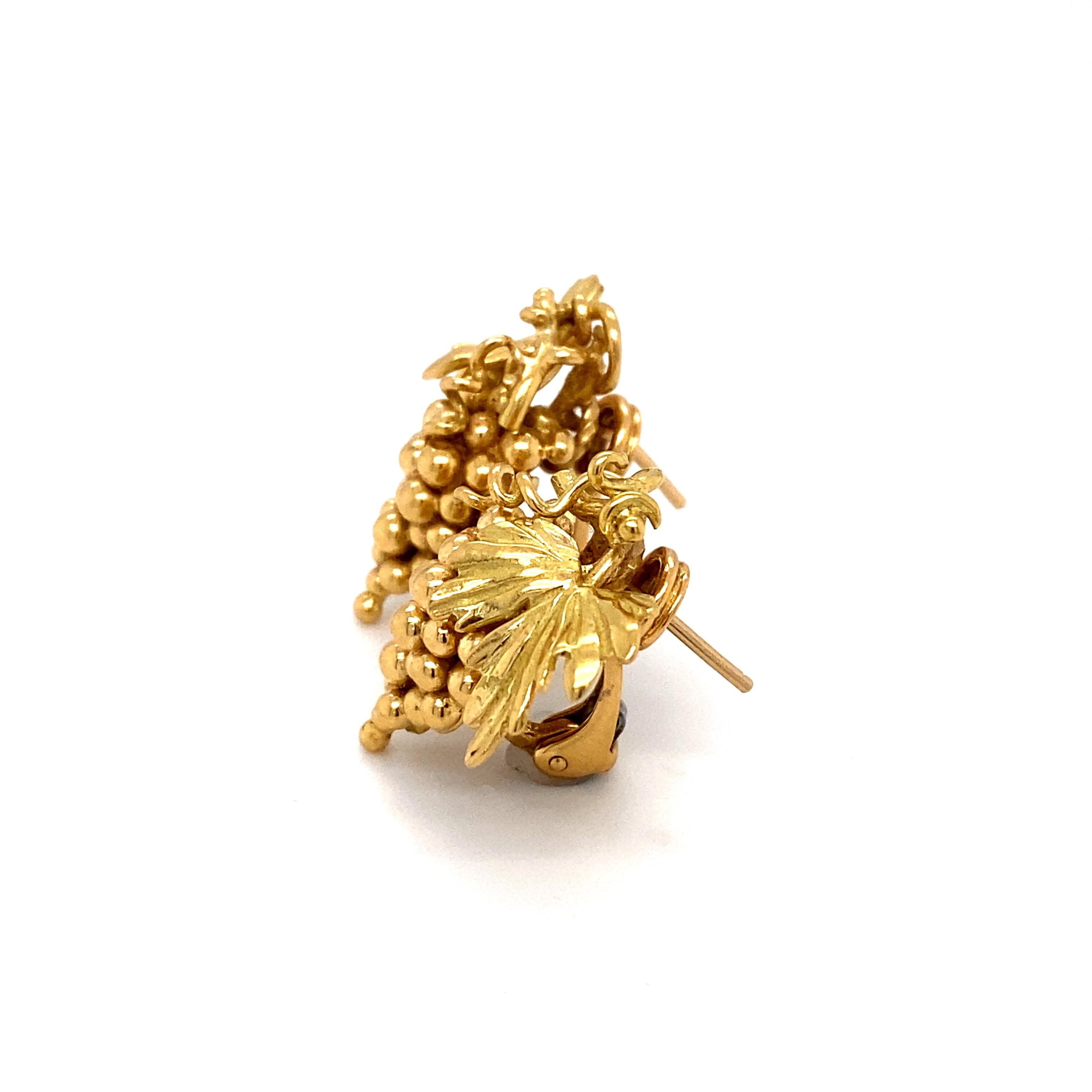 grapes earrings gold