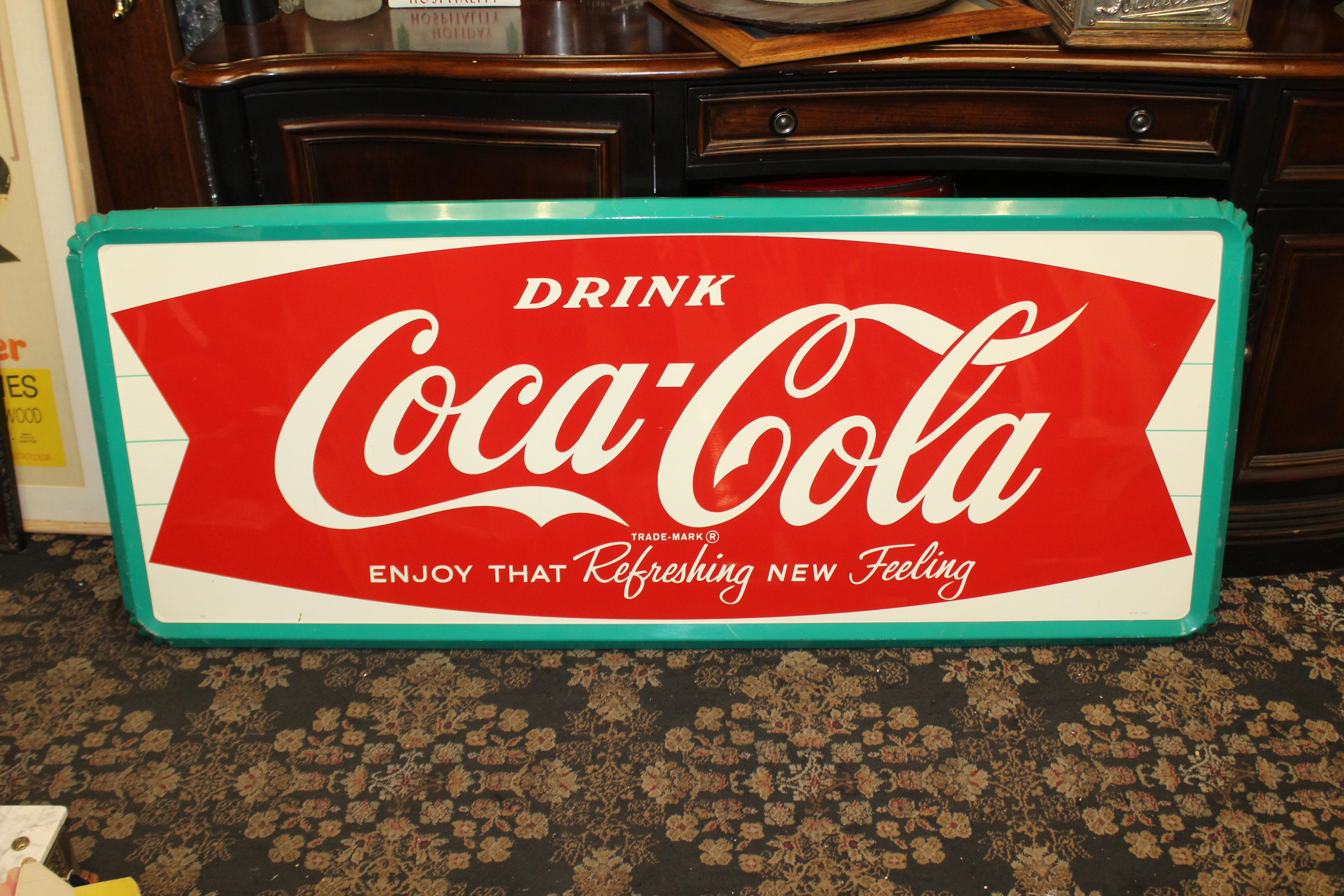 The sign is built on fairly heavy metal and has an embossed frame. This sign has everything going for it to include the notable 