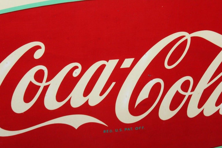 1950s Coca-Cola "Sign of Good Taste" Pressed Metal ...