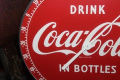 1950s Coca Cola Soda Advertising "Drink In Bottles" Thermometer Sign
