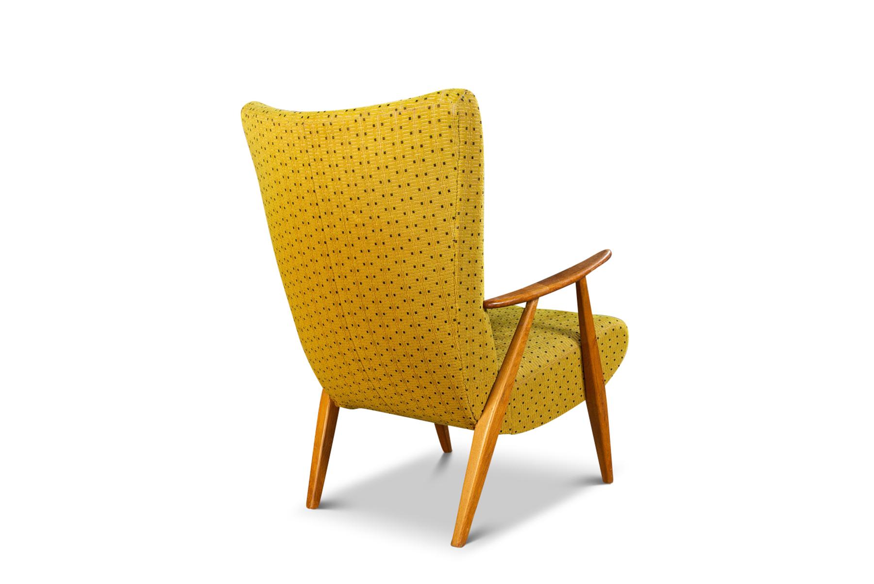 Other 1950s Cocktail Chair in Teak + Yellow Wool For Sale