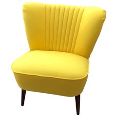 1950s Cocktail Chair Yellow Fabric