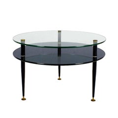 Mid-Century Modern Coffee Table, Steel in Glass, Mirror and Brass - Italy