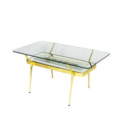 Mid-Century Modern Coffee Table by Cesare Lacca, Mirrored Etched Glass - Italy