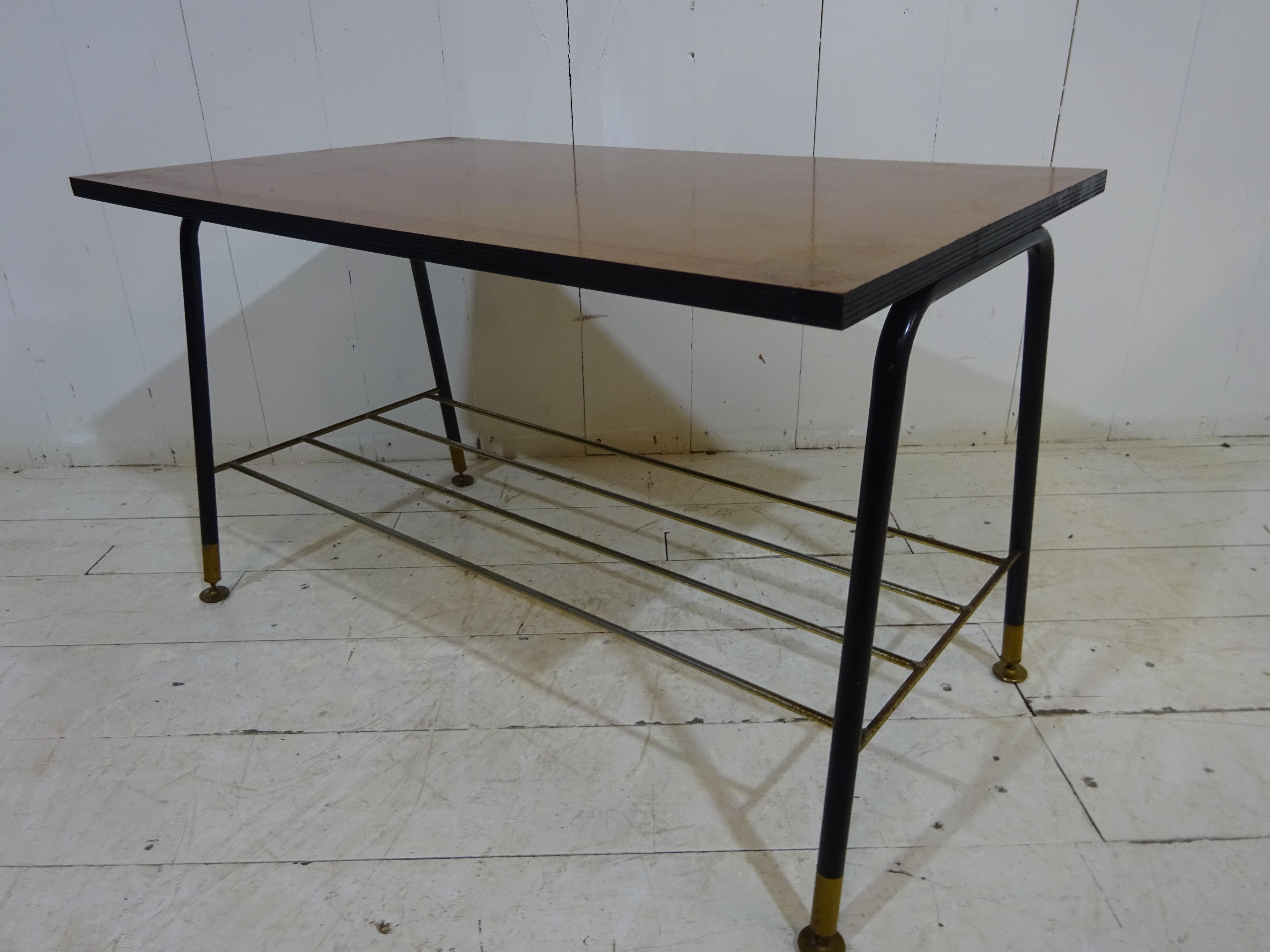 Brass 1950's Coffee Table For Sale