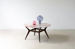 Table basse des années 1950 avec un magnifique plateau en Breccia Medicea