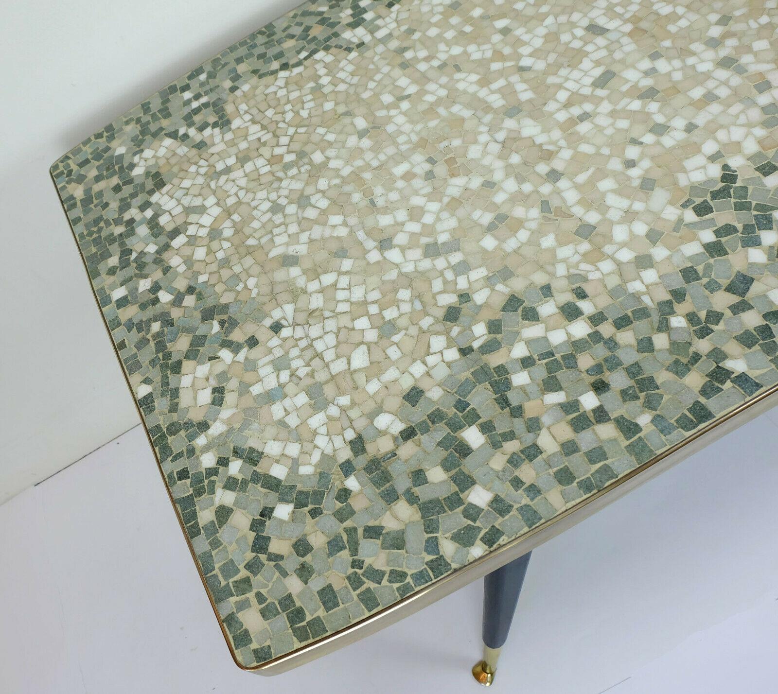 Glass 1950s Coffee Table Mid-Century Mosaic Mueller-Oerlinghausen Mosaic Table