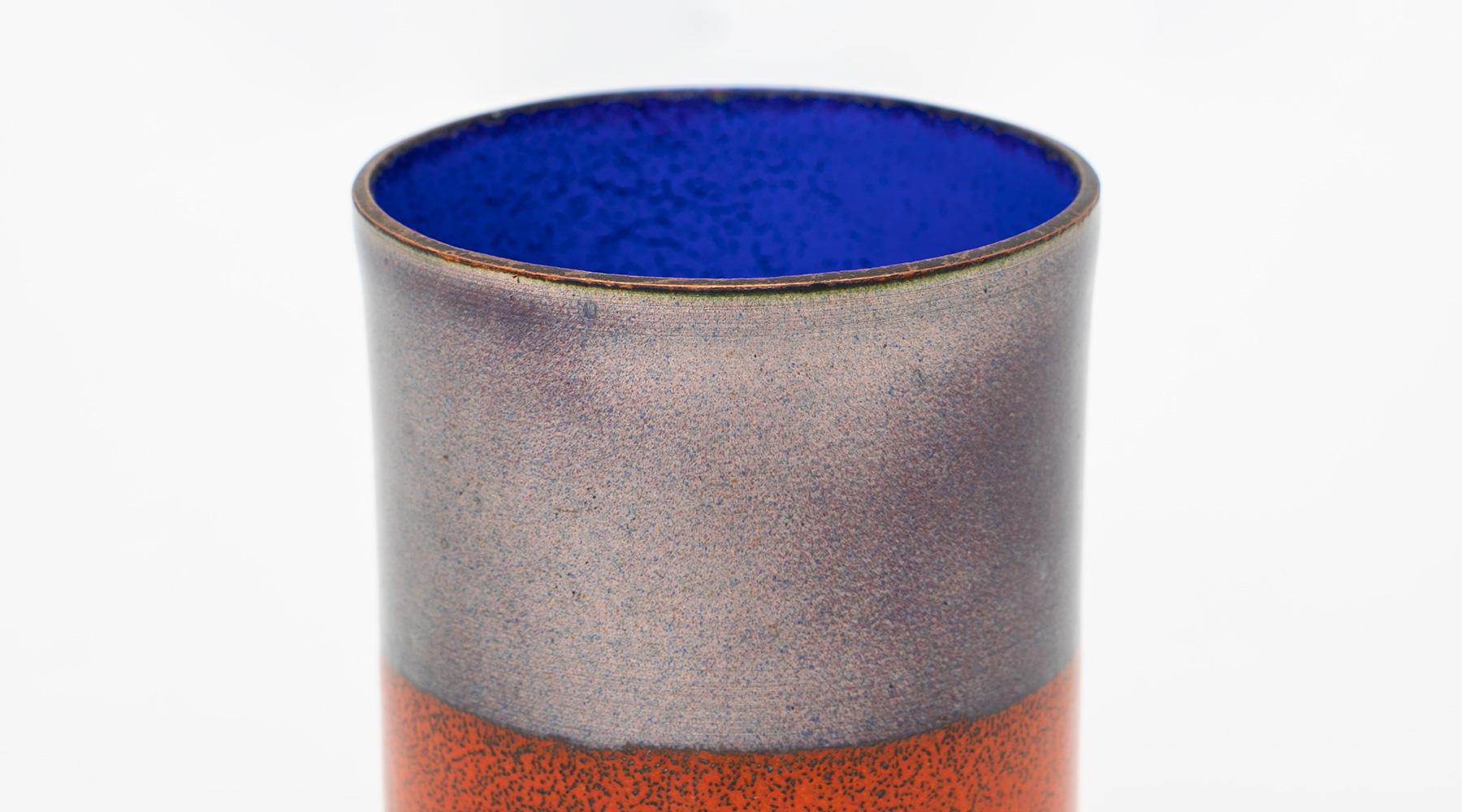 Mid-20th Century 1950s Colored Copper and Enameled Cup by Ettore Sottsass For Sale