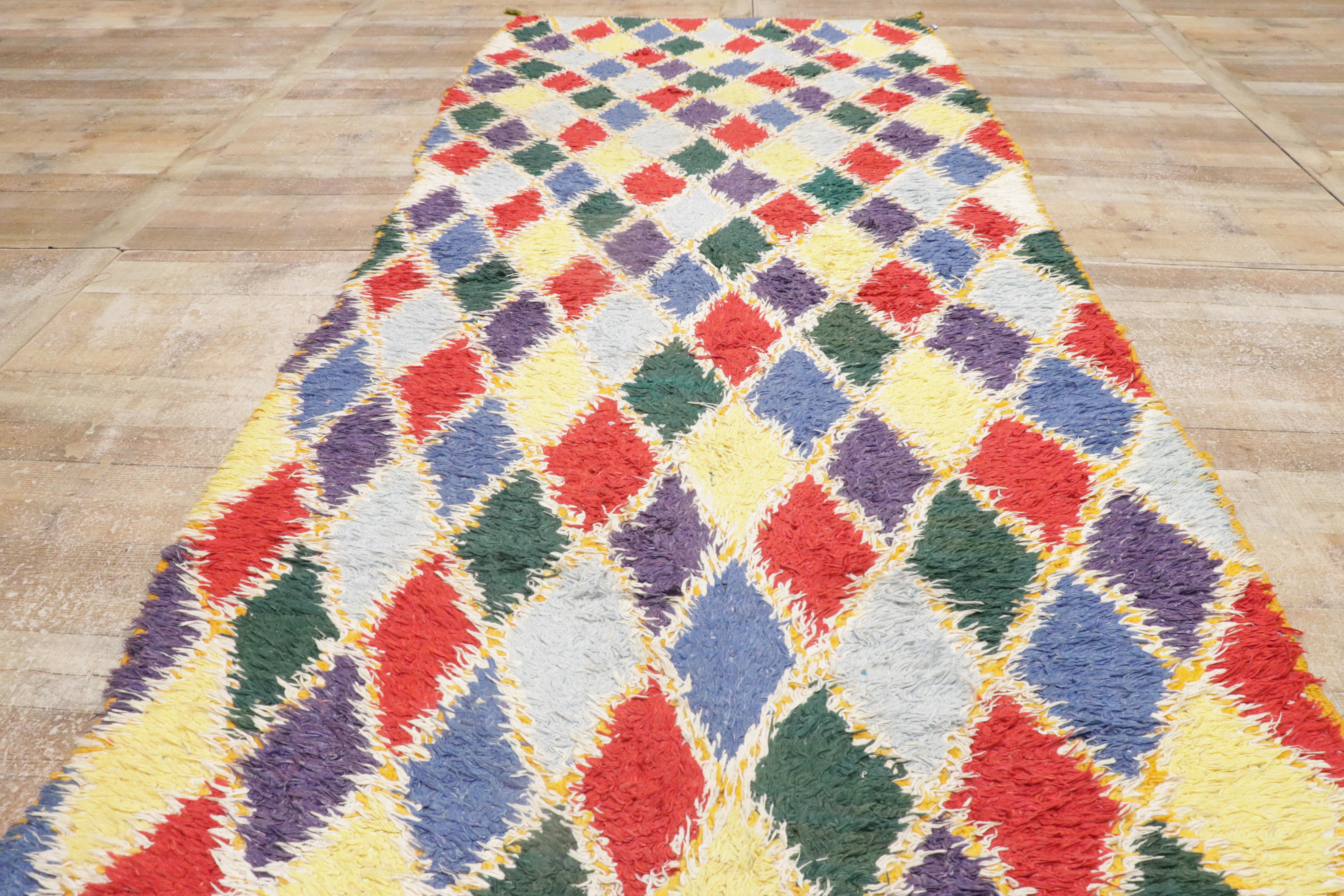 1950's Colorful Berber Moroccan Azilal Rug with Modern Tribal Style For Sale 7
