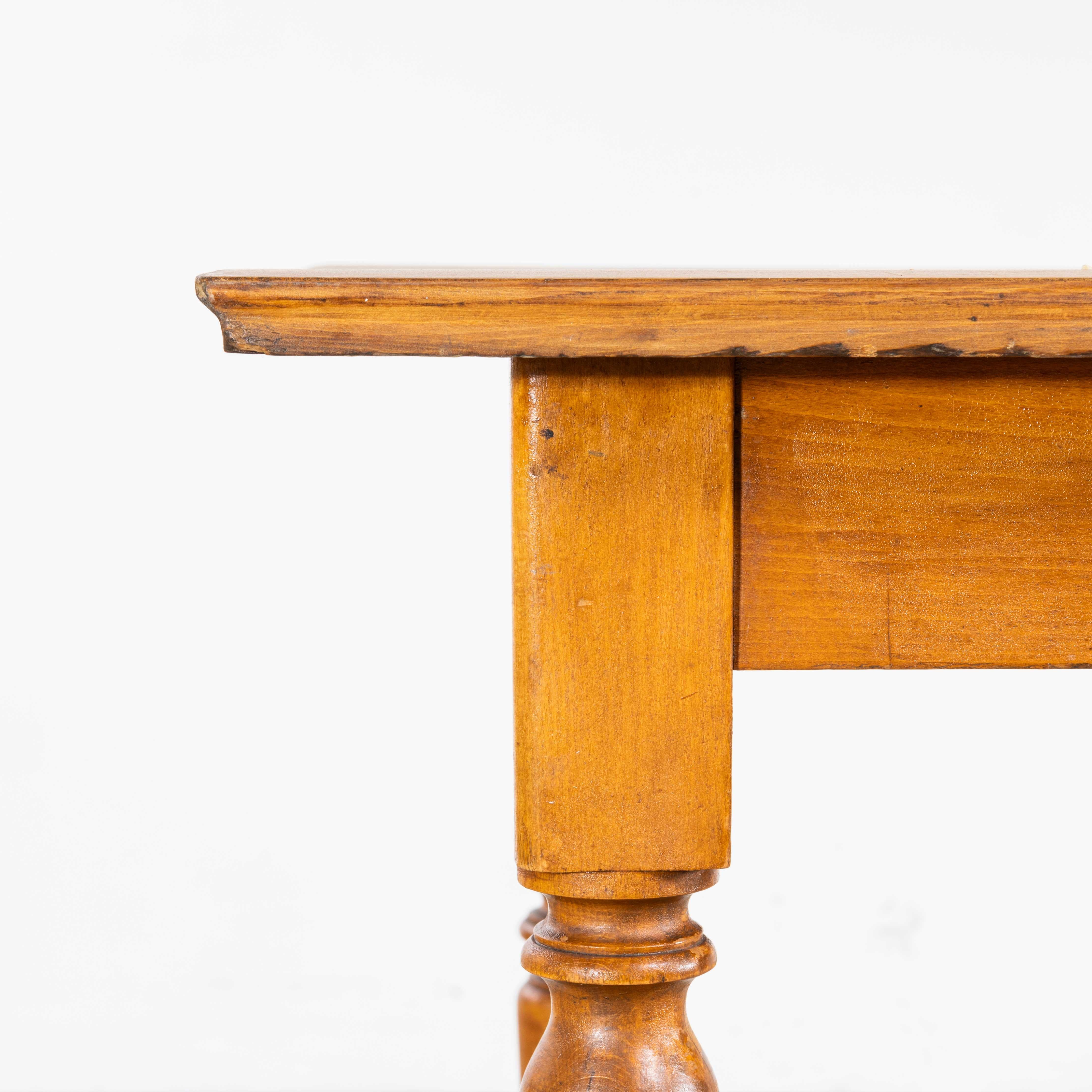 French 1950's Compact Bobbin Leg Rectangular Dining Table For Sale