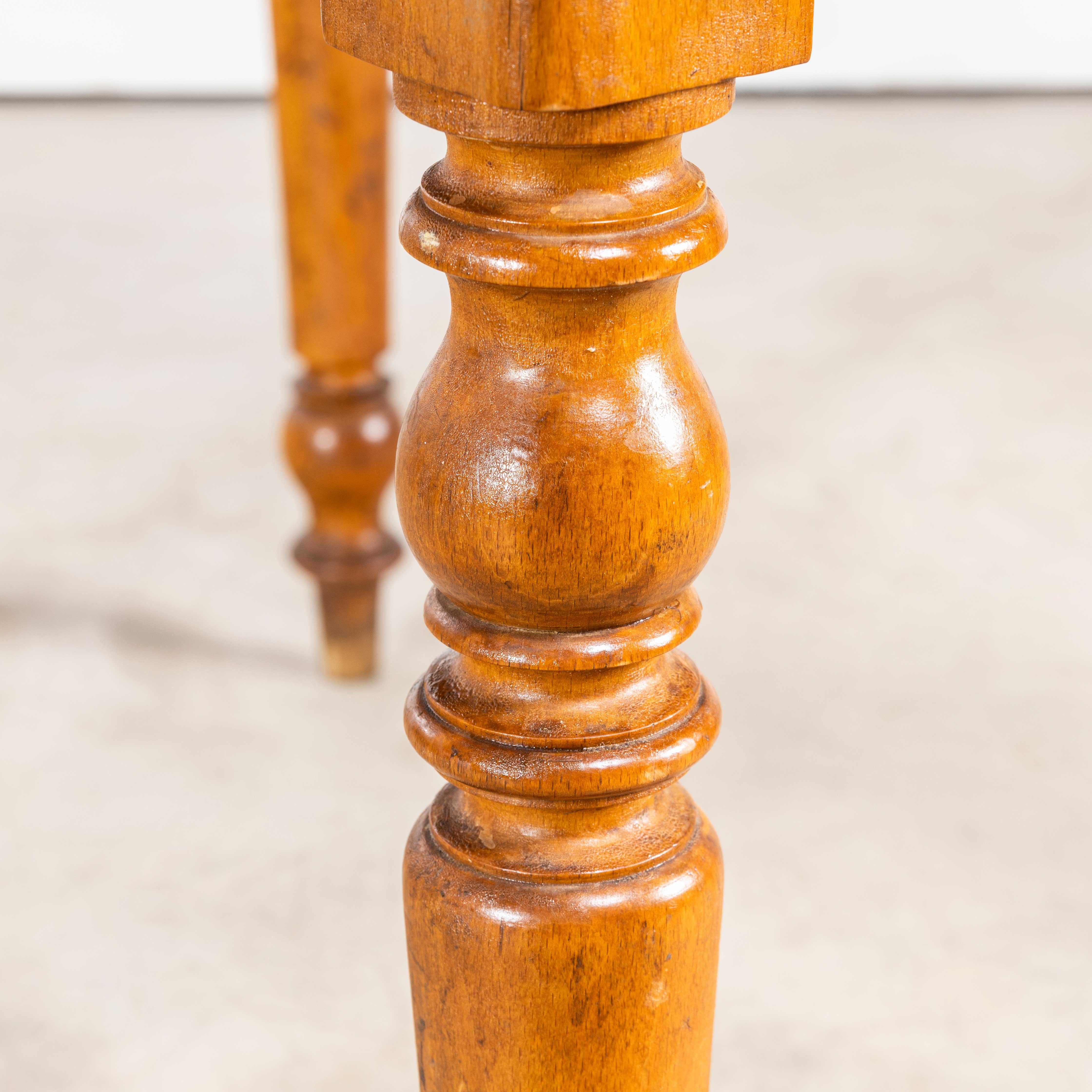 Fruitwood 1950's Compact Bobbin Leg Rectangular Dining Table For Sale