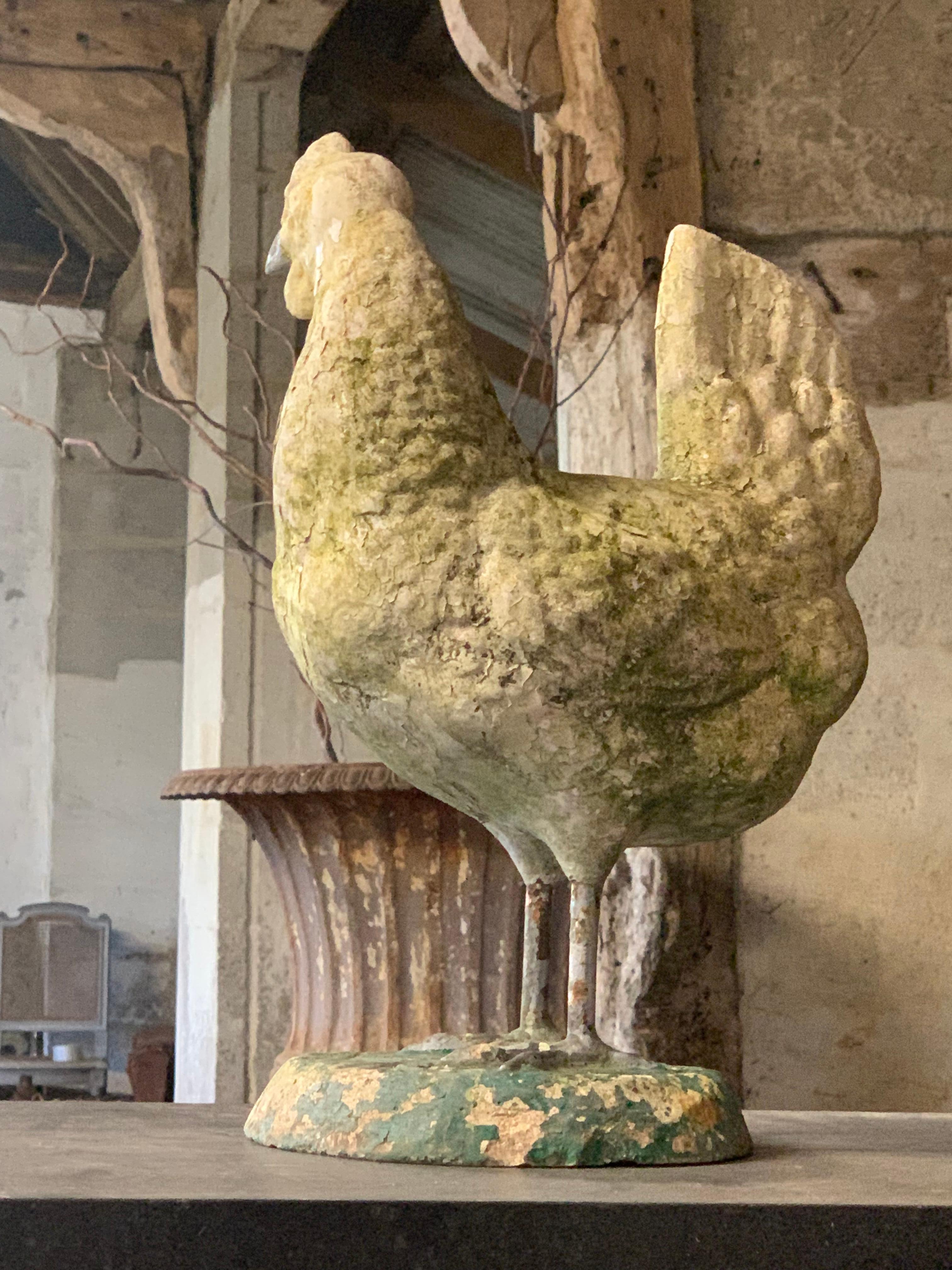French 1950’s Composite Stone Chicken  For Sale