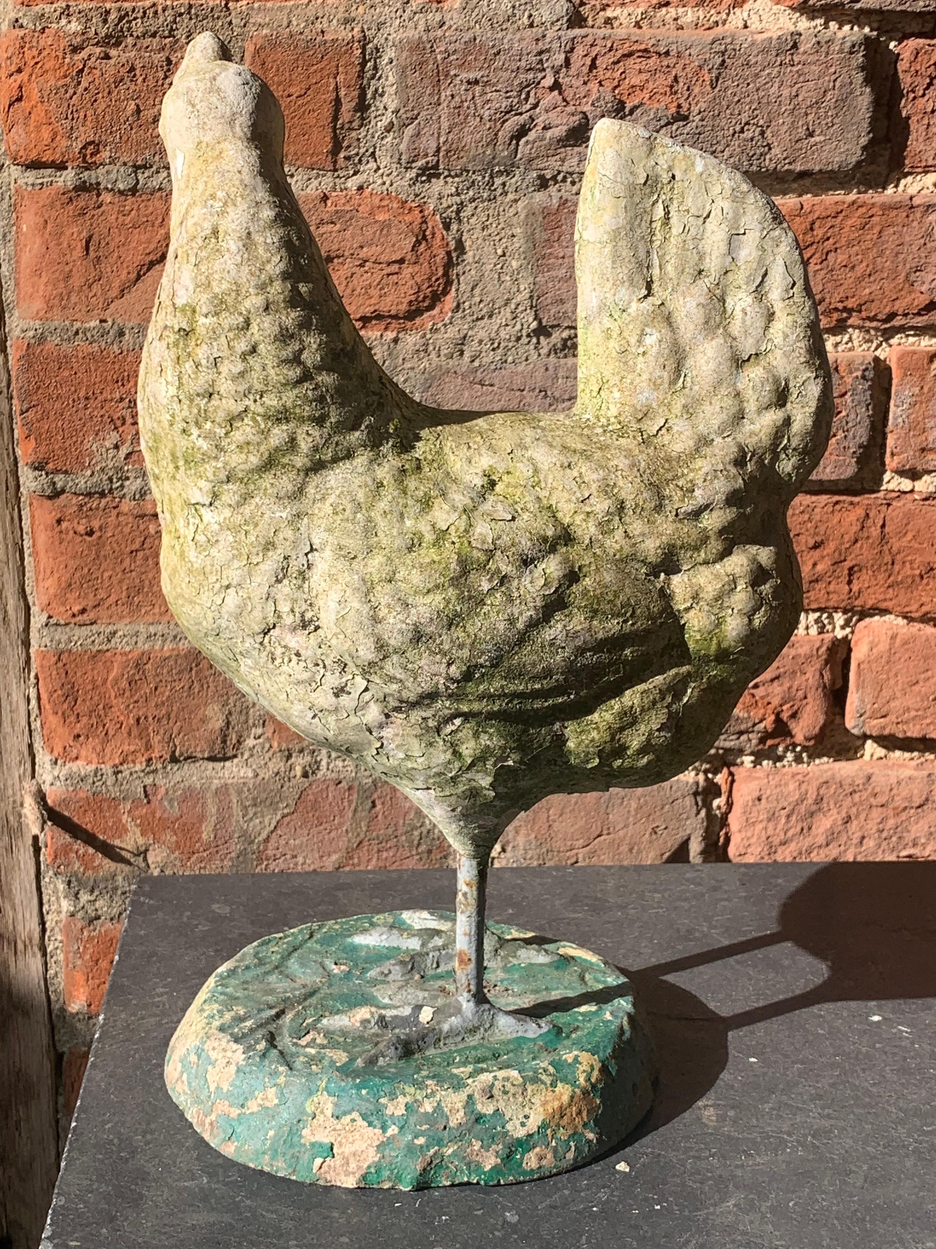 Molded 1950’s Composite Stone Chicken  For Sale