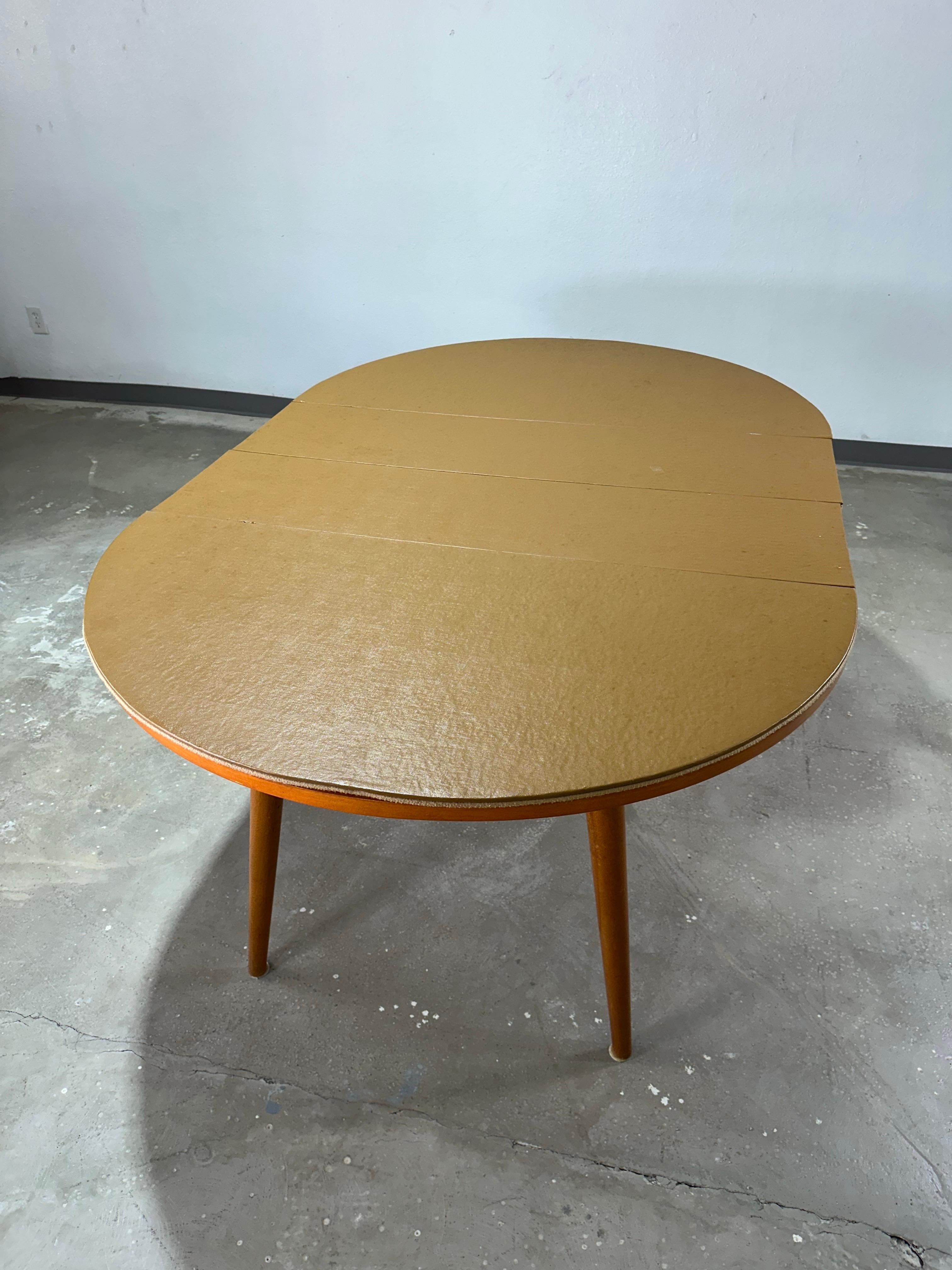 Birch 1950’s Conant Ball Modernmates Mid Century Dining Set. Table, 2 leaves, 4 Chairs