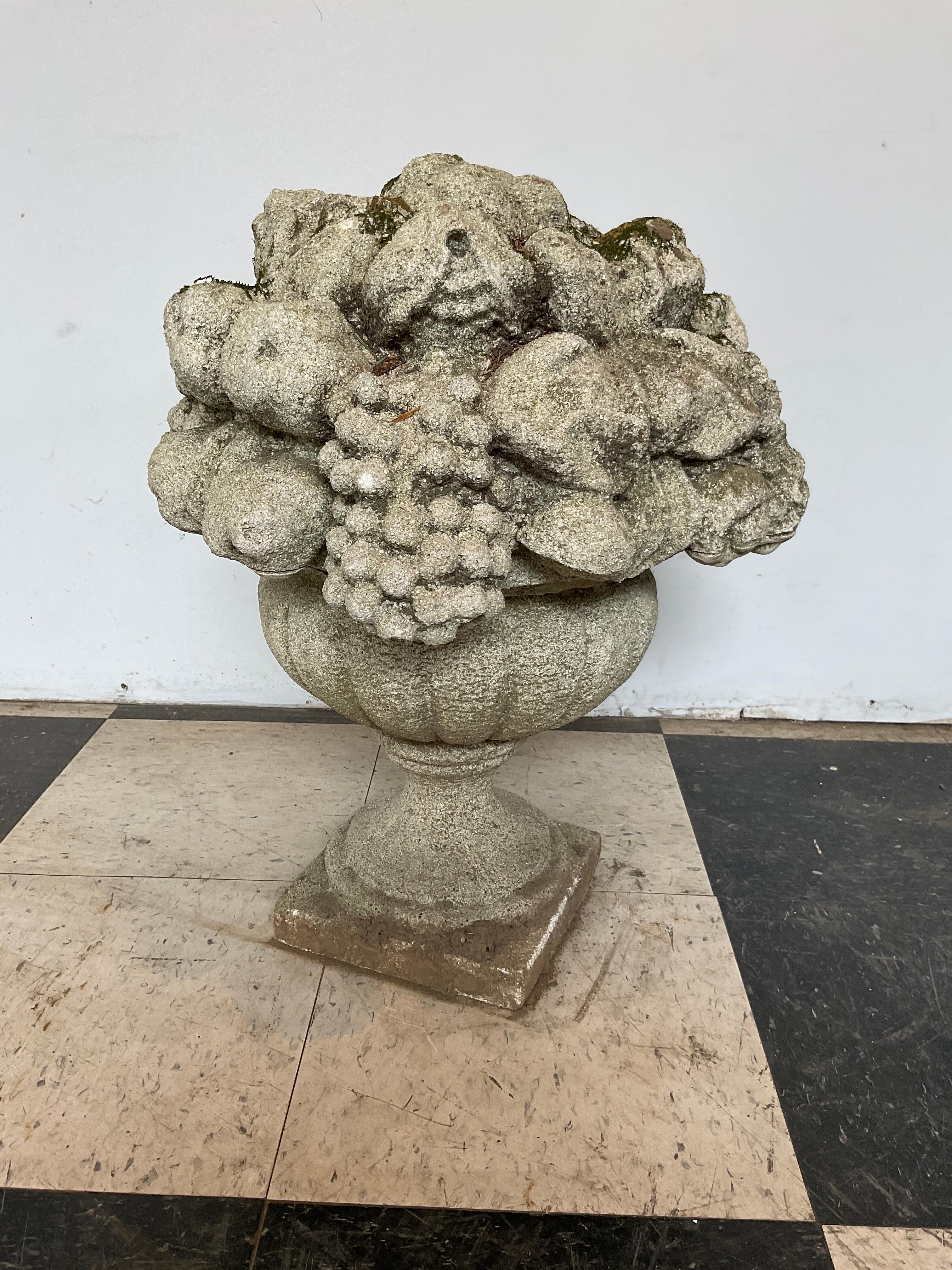1950s Concrete Urn with Fruit 1