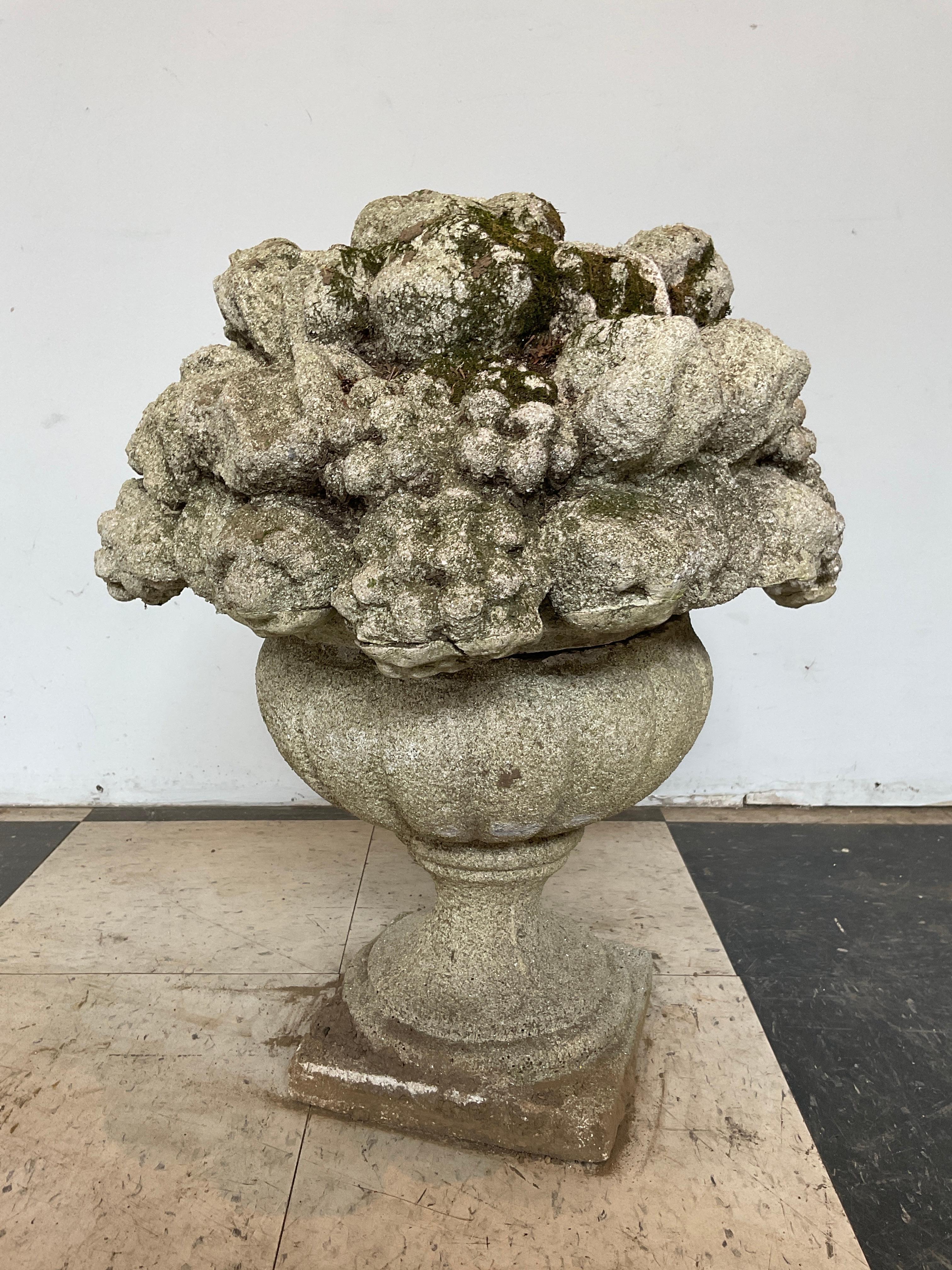1950s Concrete Urn with Fruit 2