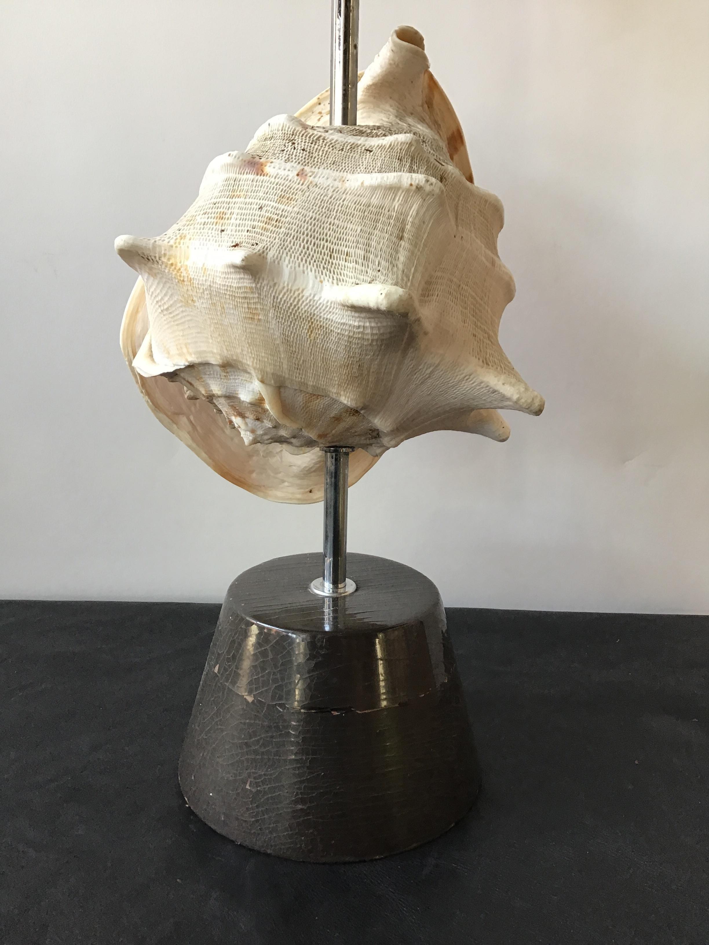 1950s Conk Shell Lamp In Fair Condition In Tarrytown, NY