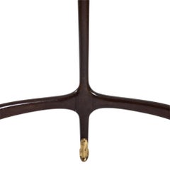 1946 Console Table Attributed to Guglielmo Ulrich Dark Polished Wood Marble Top