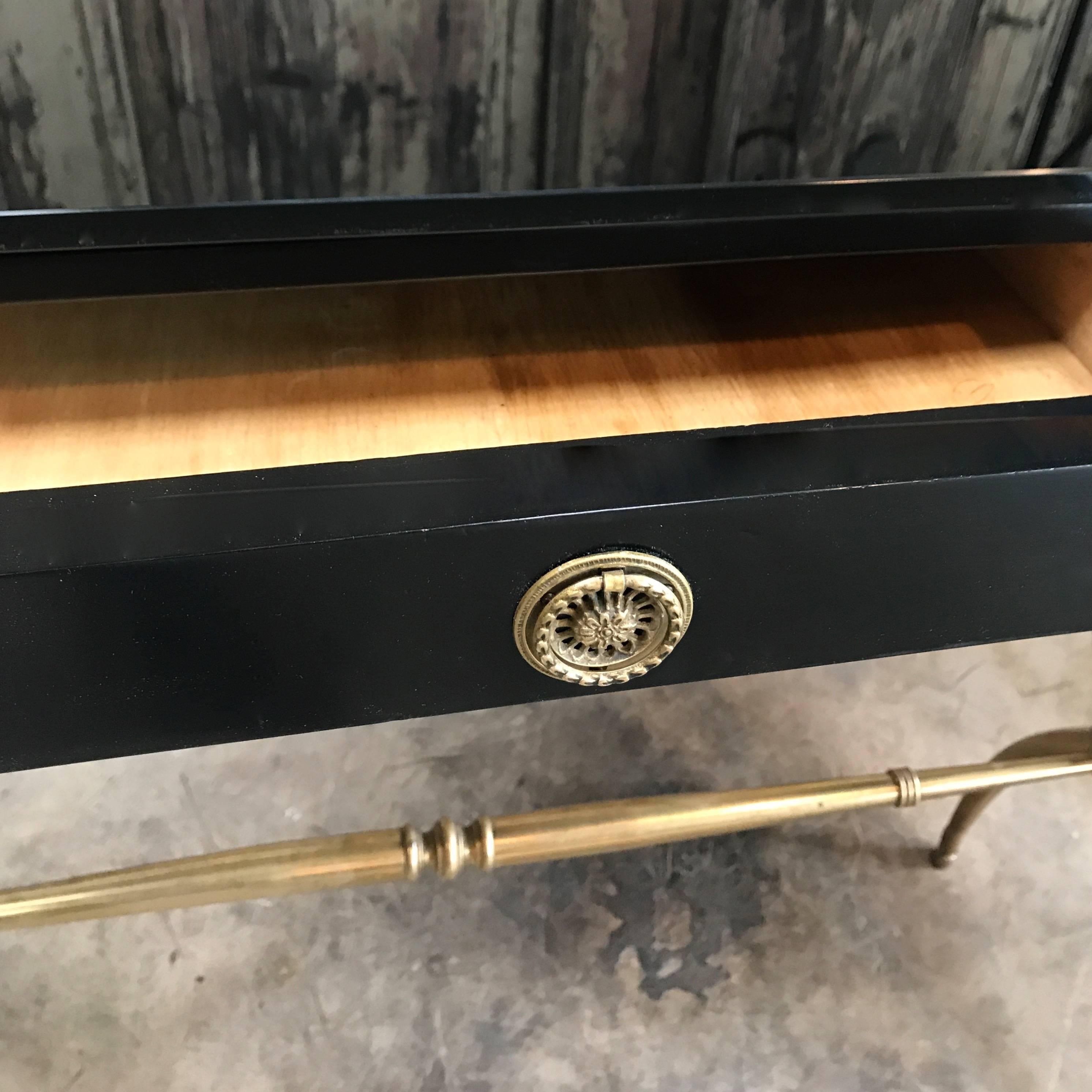 Mid-Century Modern 1950s Console Table Italian with Brass Legs